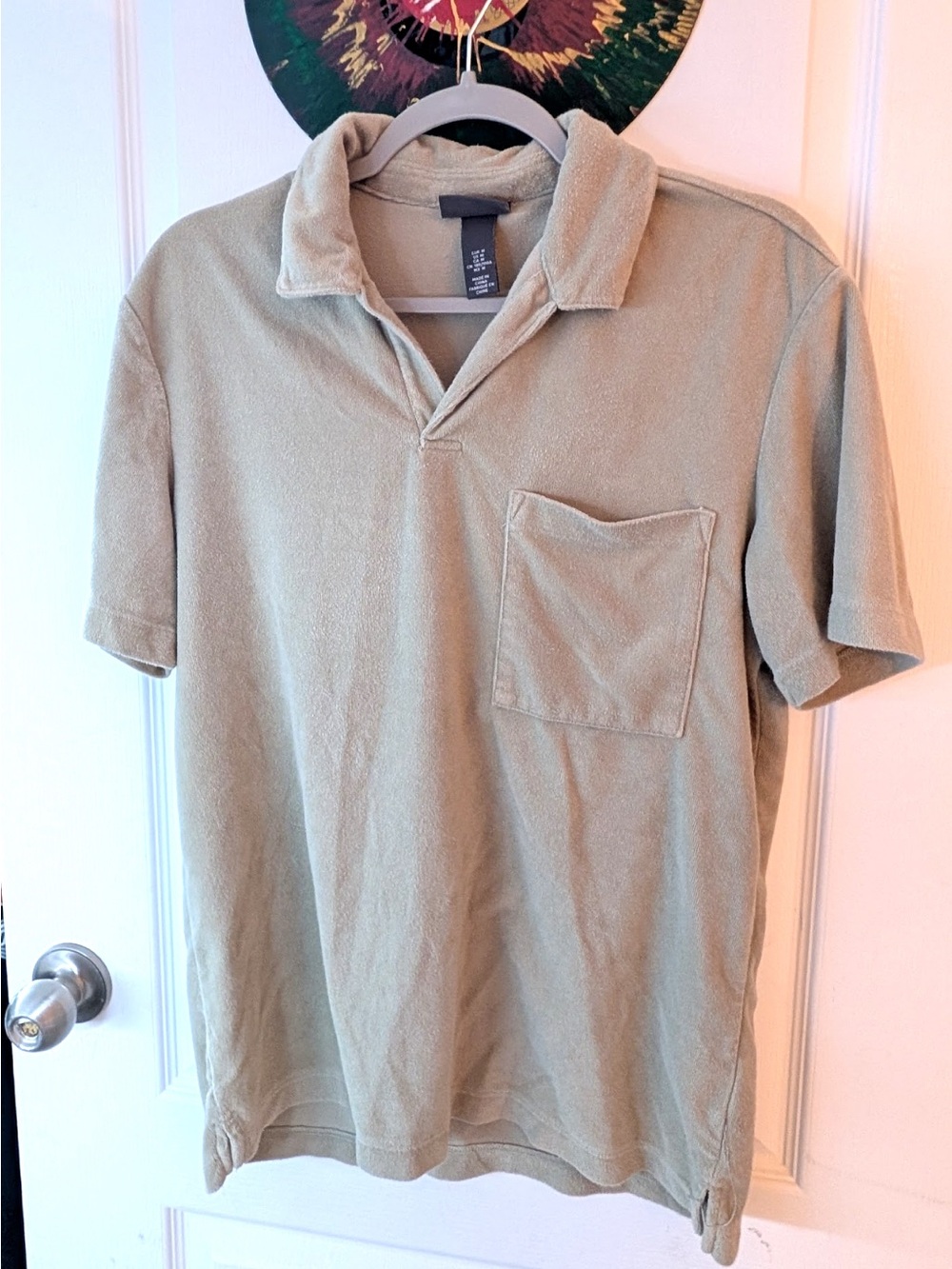 H&M Men's Short Sleeve Polo in Sage Green